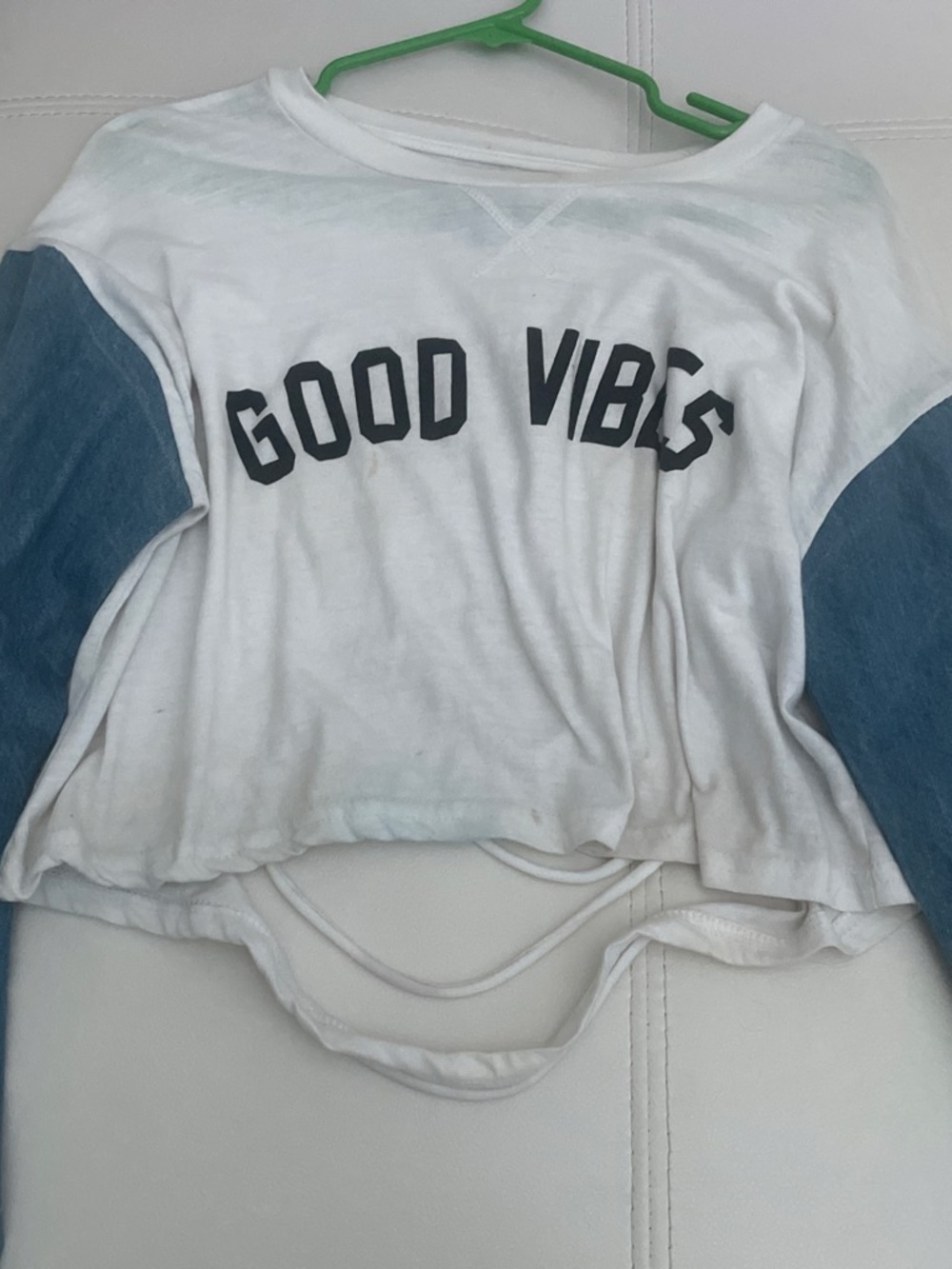 Good Vibes Women's White & Blue Long Sleeve Top